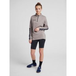 Bluza do piłki nożnej damska Hummel demi-zip hml AUTHENTIC. Szare bluzy Hummel, xl, bez wzorów, sportowe, bez ramiączek, bez kaptura. W wyprzedaży za 168.50 zł.