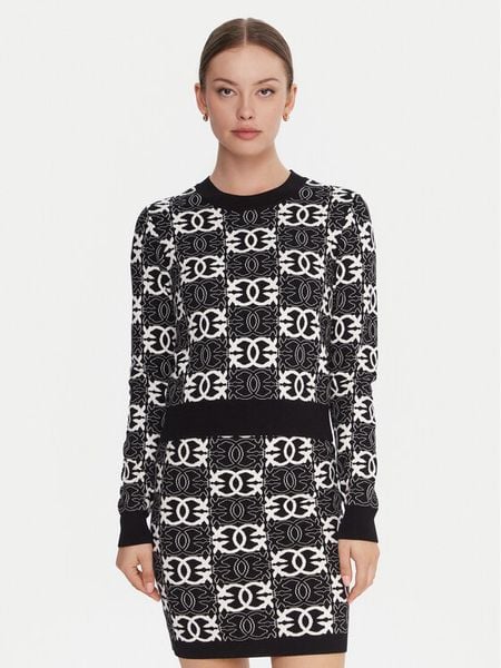 PINKO Sweter Gypsies 106041 A2YD Czarny Regular Fit. Czarne swetry Pinko, xs, bez wzorów, z wiskozy, bez ramiączek. Za 829.47 zł.