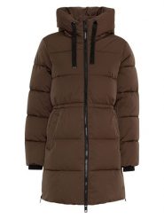 MOSS COPENHAGEN Płaszcz zimowy "Mola Pavinaria" w kolorze brązowym rozmiar: S/M. Brązowe płaszcze Moss Copenhagen, na zimę, m, bez wzorów, z puchu, bez kaptura. Za 347.99 zł.
