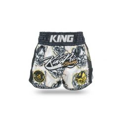 Szorty do boksu tajskiego King Pro Boxing Demon 2. Białe szorty KING PRO BOXING, bez wzorów, sportowe. Za 332.50 zł.