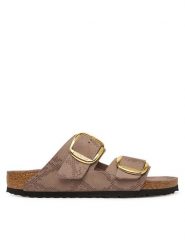 Birkenstock Klapki Arizona Big Buckle 1032891 Beżowy. Brązowe klapki Birkenstock, bez wzorów, ze skóry, bez obcasa, bez zapięcia. Za 458.99 zł.