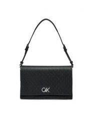 Calvin Klein Torebka Ck Elongated Shoulder Bag_Mono K60K613139 Czarny. Czarne torebki klasyczne Calvin Klein, bez wzorów, ze skóry, bez dodatków. Za 309.99 zł.