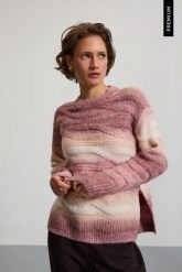 Sweter ombre różowy. Czerwone swetry MOODO, l, bez wzorów, z poliamidu, bez ramiączek. Za 159.99 zł.