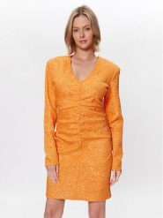 Gestuz Sukienka koktajlowa Maisie 10906936 Pomarańczowy Slim Fit. Brązowe sukienki Gestuz, bez wzorów, z syntetyku, wizytowe, bez kołnierzyka, bez ramiączek. Za 459.99 zł.