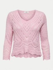 JDY Sweter New Sun 15212788 Różowy Regular Fit. Czerwone swetry JDY, xl, bez wzorów, z syntetyku, bez ramiączek. Za 59.99 zł.
