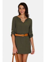 Le Jardin du Lin Sukienka w kolorze khaki rozmiar: 38. Brązowe sukienki Le jardin du lin, bez wzorów, klasyczne, bez kołnierzyka, bez ramiączek, mini. Za 149.66 zł.