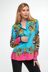 Koszula damska VERSACE JEANS COUTURE. Koszule Versace Jeans Couture, bez wzorów, z jeansu, bez kołnierzyka, bez ramiączek. W wyprzedaży za 1,519.20 zł.