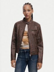 Desigual Kurtka skórzana 25SWEW46 Brązowy Regular Fit. Brązowe kurtki Desigual, xs, bez wzorów, z syntetyku, bez kaptura. Za 299.99 zł.
