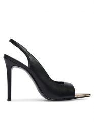 Just Cavalli Sandały 80RA3S56 ZPB90 Czarny. Czarne sandały Just Cavalli, bez wzorów, ze skóry, bez obcasa, na szpilce, bez zapięcia. Za 862.99 zł.