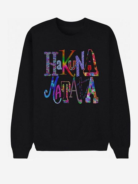 WOOOP Bluza "Hakuna Matata" w kolorze czarnym rozmiar: L. Czarne bluzy Wooop, l, bez wzorów, z bawełny, bez ramiączek, bez kaptura. Za 107.45 zł.