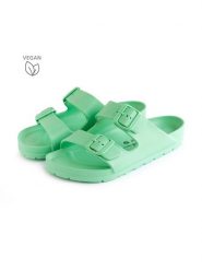 Avispas Klapki "Coachella" w kolorze zielonym rozmiar: 36. Zielone klapki Avispas, bez wzorów, klasyczne, z otwartym noskiem, bez obcasa, bez zapięcia. Za 73.99 zł.