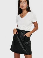 ONLY Spódnica z imitacji skóry Heidi 15229099 Czarny Regular Fit. Czarne spódnice ONLY, xs, bez wzorów, ze skóry. Za 79.99 zł.