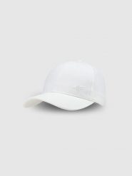 4F Czapka z daszkiem strapback uniseks - biała L/XL. Białe czapki z daszkiem 4f, na lato, bez wzorów, z bawełny, sportowe. W wyprzedaży za 39.99 zł.