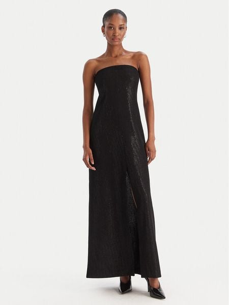 Eleh Sukienka wieczorowa EFW250295 Czarny Regular Fit. Czarne sukienki Eleh, bez wzorów, z syntetyku, wizytowe, bez kołnierzyka, bez ramiączek. Za 479.99 zł.