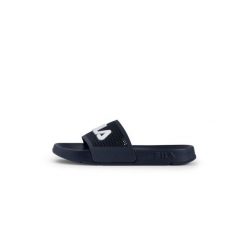 Klapki damskie Fila Morro Bay Spiro. Niebieskie klapki Fila, bez wzorów, sportowe, bez obcasa, bez zapięcia. Za 79.00 zł.