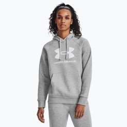 Bluza Damska Z Kapturem Sportowa Under Armour Rival Fleece Big Logo Hdy. Szare bluzy z kapturem Under Armour, bez wzorów, z kapturem, na fitness i siłownię. W wyprzedaży za 163.50 zł.