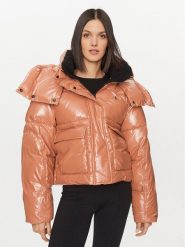 Calvin Klein Jeans Kurtka puchowa High Shine J20J221884 Pomarańczowy Oversize. Brązowe kurtki Calvin Klein Jeans, xl, bez wzorów, z jeansu, bez kaptura. Za 749.99 zł.