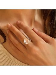 OR Carats Złoty pierścionek z kamieniem szlachetnym rozmiar: 48. Różowe pierścionki OR Carats, z kwarcem, złote. Za 956.99 zł.