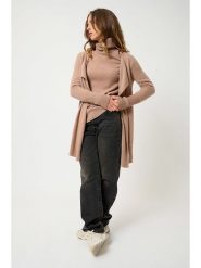 AUTHENTIC CASHMERE Kaszmirowy kardigan "Chésery" w kolorze beżowym rozmiar: L. Brązowe swetry AUTHENTIC CASHMERE, l, bez wzorów, z kaszmiru, bez ramiączek. Za 478.99 zł.