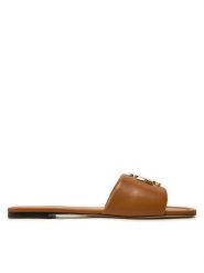 Tory Burch Klapki Eleanor Slide 157966 Brązowy. Brązowe klapki Tory Burch, bez wzorów, ze skóry, bez obcasa, bez zapięcia. Za 1,569.00 zł.