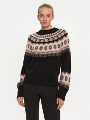 Marella Sweter Dito 2423366182 Czarny Relaxed Fit. Czarne swetry Marella, xxl, bez wzorów, z wełny, bez ramiączek. Za 419.99 zł.