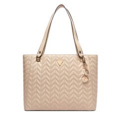 Torebka Guess. Brązowe shopper bag Guess, z aplikacjami, bez dodatków. Za 674.99 zł.