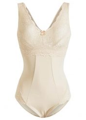 Body shape bez fiszbinów, średni stopień modelowania sylwetki. Brązowe body i gorsety bonprix, bez wzorów, bez ramiączek. Za 139.99 zł.