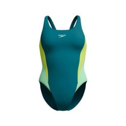 Damski kostium kąpielowy 1-częściowy Speedo Colourblock 2.0. Niebieskie stroje jednoczęściowe Speedo, bez wzorów, sportowe. Za 179.99 zł.