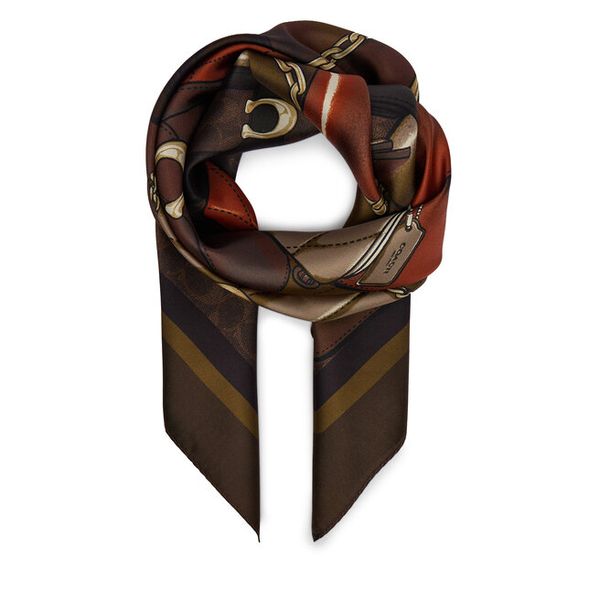 Chusta Coach. Brązowe chusty Coach, bez wzorów. Za 399.99 zł.