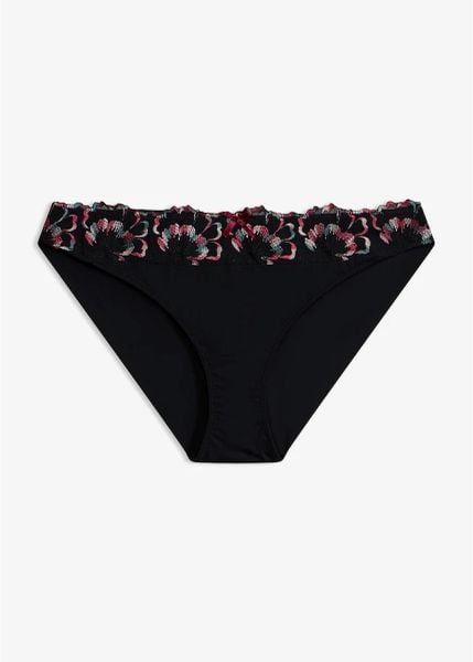 Figi z bezszwowym tyłem. Czarne figi bonprix, bez wzorów. Za 37.99 zł.
