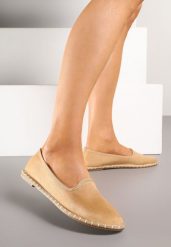 Ciemnobeżowe Espadryle Balerinki z Przeszyciami Firalissea. Brązowe espadryle Renee, bez wzorów, eleganckie, bez obcasa, na obcasie. W wyprzedaży za 55.99 zł.