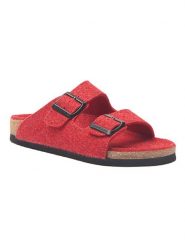 Comfortfusse Klapki w kolorze czerwonym rozmiar: 41. Czerwone klapki Comfortfüße, bez wzorów, z materiału, klasyczne, z otwartym noskiem, bez obcasa, bez zapięcia. Za 230.99 zł.