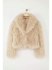 Trendyol Kurtka pluszowa w kolorze beżowym rozmiar: S. Brązowe kurtki Trendyol, s, bez wzorów, bez kaptura. Za 201.08 zł.