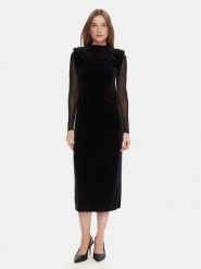 LOLA CASADEMUNT Sukienka koktajlowa LF2516007 Czarny Regular Fit. Czarne sukienki LOLA CASADEMUNT, s, bez wzorów, z syntetyku, wizytowe, bez kołnierzyka, bez ramiączek. Za 879.99 zł.