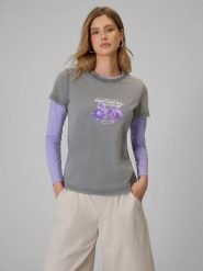 4F T-shirt regular z nadrukiem damski - szary XXL. Szare t-shirty sportowe 4f, s, bez wzorów, z bawełny, bez ramiączek. Za 79.99 zł.