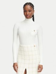 Elisabetta Franchi Golf MK-05B-66E2-V350 Biały Slim Fit. Białe swetry Elisabetta Franchi, bez wzorów, z lyocellu, bez ramiączek. Za 1,499.00 zł.