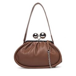 Torebka Weekend Max Mara. Brązowe kopertówki Weekend Max Mara, bez wzorów, wizytowe, bez dodatków. Za 2,084.00 zł.