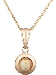 OR ÉCLAT Złoty naszyjnik "Citrine" z zawieszką - dł. 43 cm rozmiar: onesize. Pomarańczowe naszyjniki Or Éclat, z materiału, z cytrynem, złote. Za 521.99 zł.