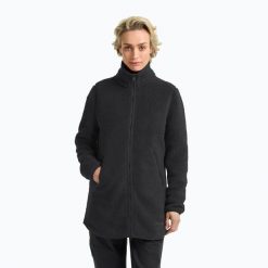 Bluza trekkingowa damska Jack Wolfskin High Curl Coat. Czarne bluzy Jack Wolfskin, bez wzorów, bez ramiączek, bez kaptura. Za 429.99 zł.