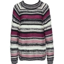 Sweter z fantazyjnej przędzy bonprix szaro-jasnoróżowy. Swetry marki INESIS. Za 49.99 zł.
