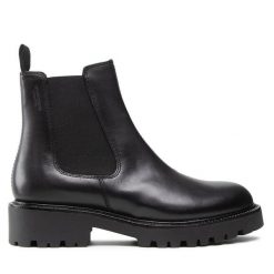 Sztyblety Vagabond Shoemakers. Czarne botki Vagabond Shoemakers, bez wzorów, bez obcasa, na płaskiej podeszwie, bez zapięcia. Za 349.99 zł.
