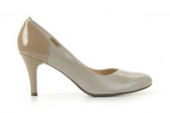 Czółenka Bayla-Em JL6446-277 Kawa, Beż/Szary, Skóra naturalna - 36. Szare czółenka Bayla, bez wzorów, z materiału, klasyczne, bez obcasa, bez zapięcia. W wyprzedaży za 62.10 zł.