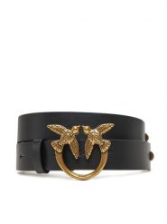 PINKO Pasek Damski Love Berry H3 Belt 20251 PLT01 100125 A2CB Czarny. Czarne paski Pinko, bez wzorów, ze skóry. Za 789.99 zł.