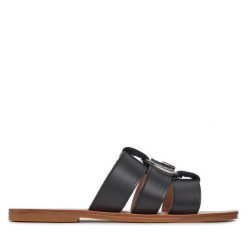 Klapki Liu Jo. Czarne klapki Liu Jo, bez wzorów, bez obcasa, bez zapięcia. Za 499.99 zł.