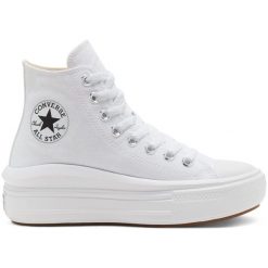 Trampki Converse Chuck Taylor All Star Move Hi, Dla obu płci. Białe trampki Converse, bez wzorów, retro, bez zapięcia. Za 381.20 zł.
