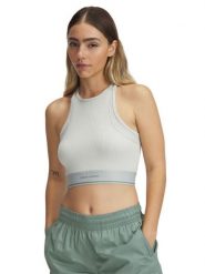 Under Armour Top "Meridian" w kolorze szarym rozmiar: S. Szare topy sportowe Under Armour, s, bez wzorów, prążkowane. Za 124.11 zł.