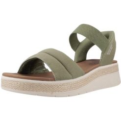 Sandały SKECHERS BOBS SUN RAY Zielony. Zielone sandały Skechers, bez wzorów, z syntetyku, sportowe, bez obcasa, bez zapięcia. Za 260.99 zł.