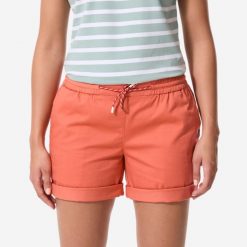 Szorty żeglarskie damskie Decathlon Sailing 100. Brązowe szorty TRIBORD, bez wzorów, z bawełny, sportowe. Za 79.99 zł.