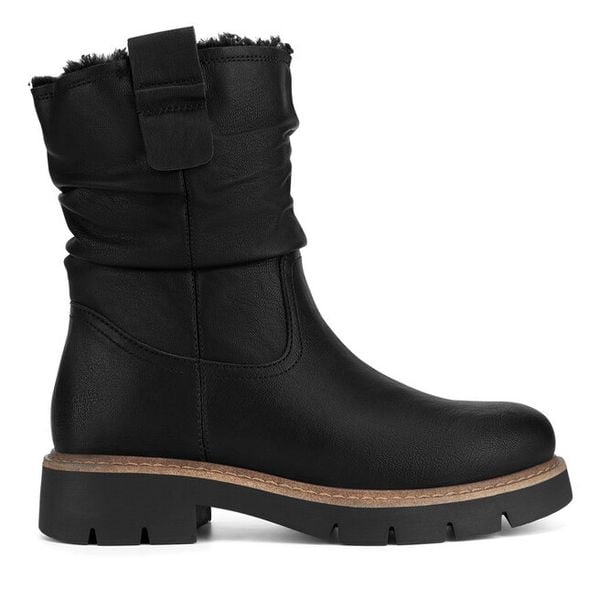 Botki Clara Barson. Czarne botki Clara Barson, bez wzorów, bez obcasa, na płaskiej podeszwie, bez zapięcia. Za 179.99 zł.