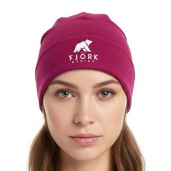 Czapka do biegania z merynosów. Czerwone czapki zimowe FJORK MERINO, bez wzorów, z wełny, sportowe. Za 279.00 zł.